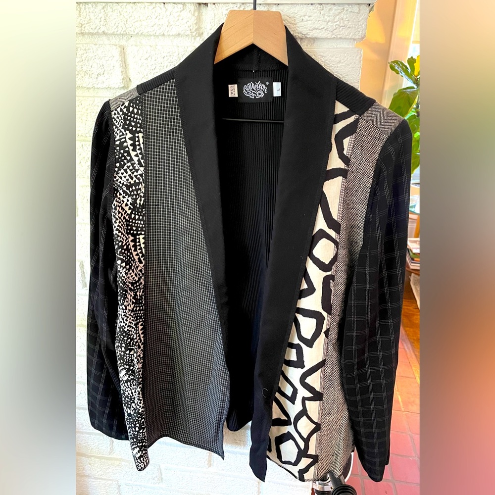 Mixed-media blazer